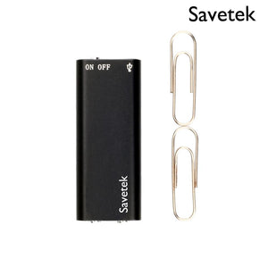 Savetek Smallest Mini USB Pen Voice Activated 8GB 16GB Digital Voice Recorder With Mp3 Player 384kbps Recording Black