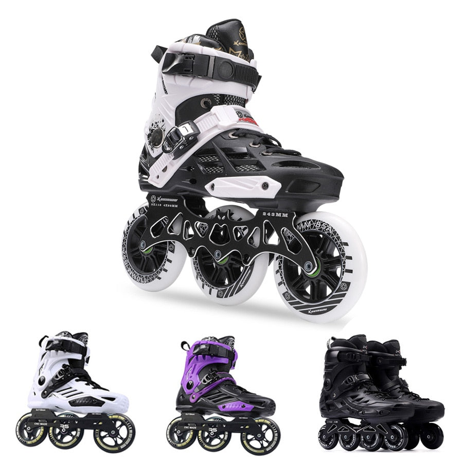 Japy Inline Skates Professional Adult Roller Skating Shoes 72-76-80mm Or 3*110mm Slalom Speed Patines Free Skating Racing Skates