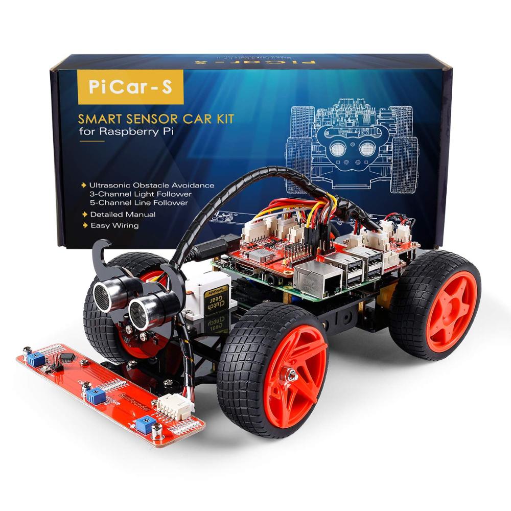 SunFounder Raspberry Pi Smart Robot Car Kit PiCar-S Block Based Graphical Visual Programmable Electronic Toy with Detail Manual