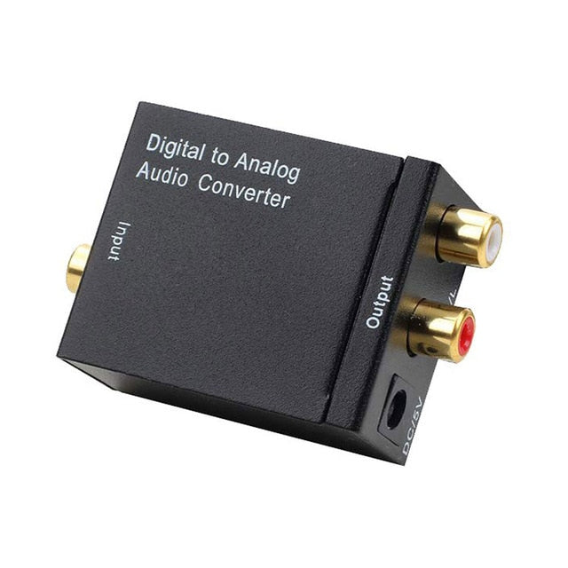 Optical Digital Stereo Audio SPDIF Toslink Coaxial Signal To Analog Converter DAC Jack 2*RCA Amplifier Decoder Adapter