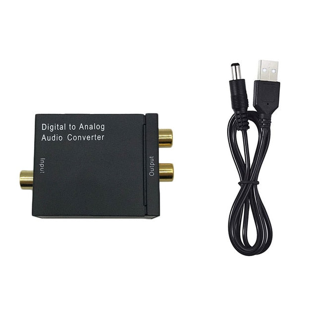 Optical Digital Stereo Audio SPDIF Toslink Coaxial Signal To Analog Converter DAC Jack 2*RCA Amplifier Decoder Adapter