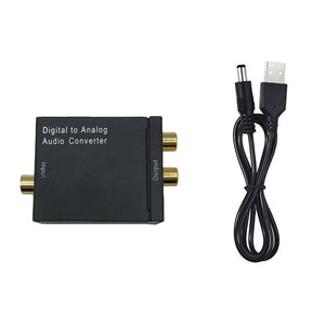 Optical Digital Stereo Audio SPDIF Toslink Coaxial Signal To Analog Converter DAC Jack 2*RCA Amplifier Decoder Adapter