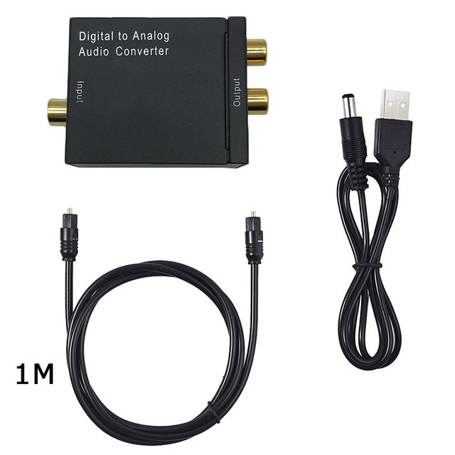 Optical Digital Stereo Audio SPDIF Toslink Coaxial Signal To Analog Converter DAC Jack 2*RCA Amplifier Decoder Adapter