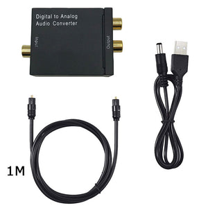 Optical Digital Stereo Audio SPDIF Toslink Coaxial Signal To Analog Converter DAC Jack 2*RCA Amplifier Decoder Adapter