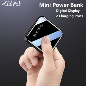 Mini 20000mAh Power Bank For iPhone 8 Xiaomi Mi Powerbank Pover Bank Charger Dual Usb Ports External Battery Poverbank Portable