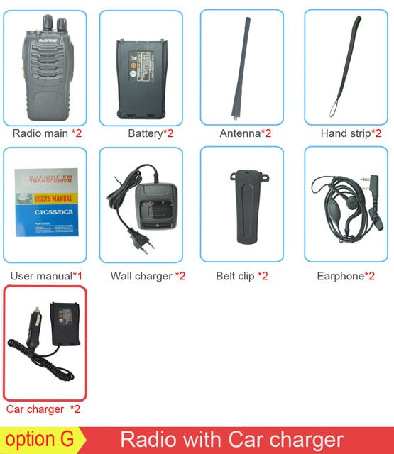 2Pcs/set baofeng BF-888S Walkie Talkie Portable radio station BF888s 5W BF 888S Comunicador Transmitter Transceiver radio set