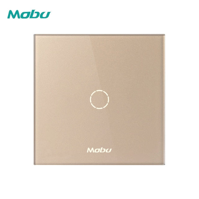Mobu  1 Gang 1 Way,   Crystal Glass Panel Touch Switch,  Light Wall Touch Screen Switch