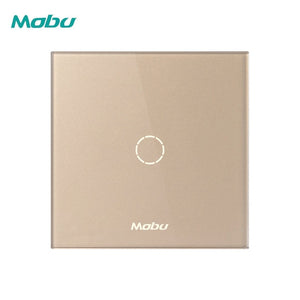 Mobu  1 Gang 1 Way,   Crystal Glass Panel Touch Switch,  Light Wall Touch Screen Switch