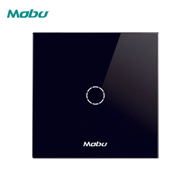 Mobu  1 Gang 1 Way,   Crystal Glass Panel Touch Switch,  Light Wall Touch Screen Switch