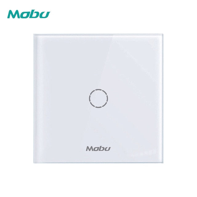 Mobu  1 Gang 1 Way,   Crystal Glass Panel Touch Switch,  Light Wall Touch Screen Switch