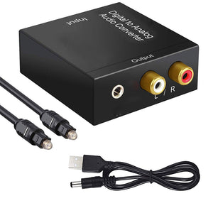 Optical Digital Stereo Audio SPDIF Toslink Coaxial Signal To Analog Converter DAC Jack 2*RCA Amplifier Decoder Adapter