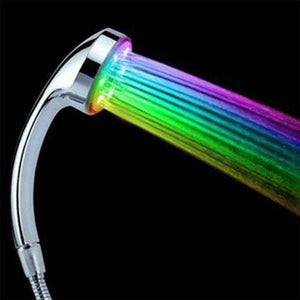 LED/No LED Rainfall Shower Head 7 Color Changing Shower Head No Battery Automatic Waterfall Shower Single Bathroom Showerhead
