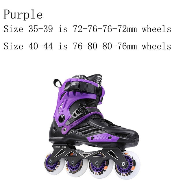 Japy Inline Skates Professional Adult Roller Skating Shoes 72-76-80mm Or 3*110mm Slalom Speed Patines Free Skating Racing Skates