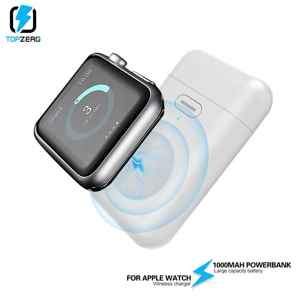 1000mAh Wireless Charger Mini Power Bank For i watch 1 2 3 4 5 Magnetic Portable Powerbank Thin External Battery For Apple Watch