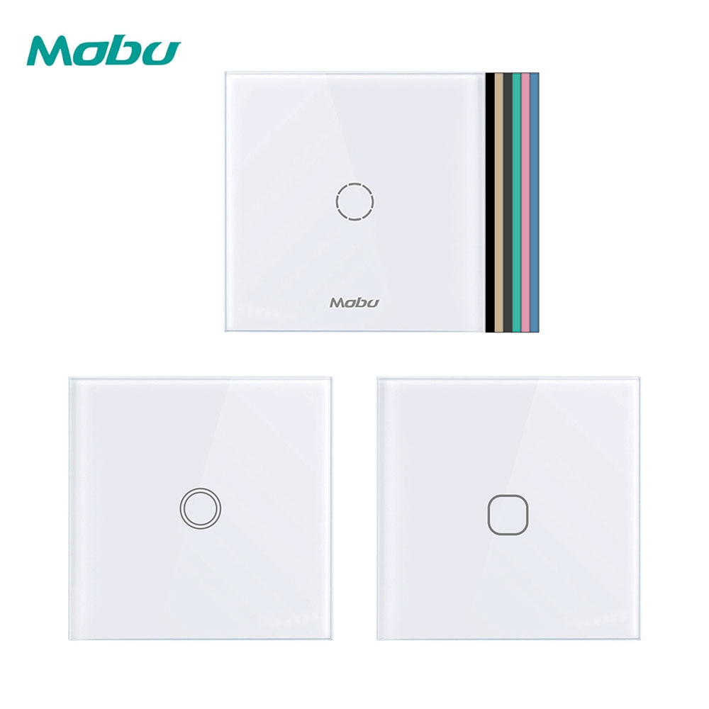 Mobu  1 Gang 1 Way,   Crystal Glass Panel Touch Switch,  Light Wall Touch Screen Switch