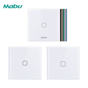 Mobu  1 Gang 1 Way,   Crystal Glass Panel Touch Switch,  Light Wall Touch Screen Switch