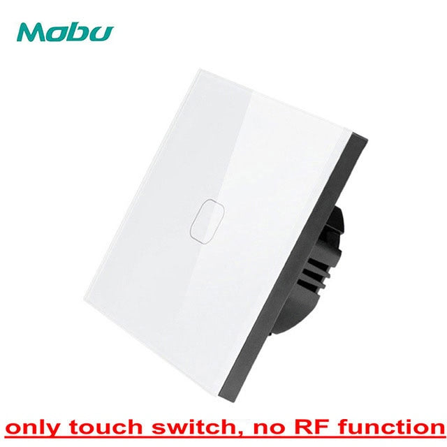 Mobu  1 Gang 1 Way,   Crystal Glass Panel Touch Switch,  Light Wall Touch Screen Switch
