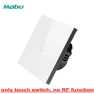 Mobu  1 Gang 1 Way,   Crystal Glass Panel Touch Switch,  Light Wall Touch Screen Switch