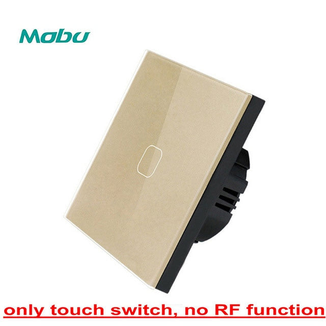 Mobu  1 Gang 1 Way,   Crystal Glass Panel Touch Switch,  Light Wall Touch Screen Switch