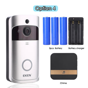 EKEN V5 Smart WiFi Video Doorbell Camera Visual Intercom With Chime Night vision IP Door Bell Wireless Home Security Camera