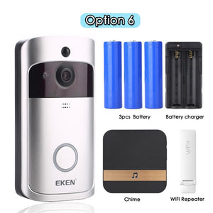 EKEN V5 Smart WiFi Video Doorbell Camera Visual Intercom With Chime Night vision IP Door Bell Wireless Home Security Camera