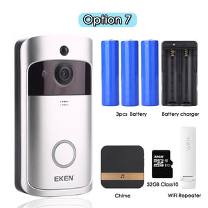 EKEN V5 Smart WiFi Video Doorbell Camera Visual Intercom With Chime Night vision IP Door Bell Wireless Home Security Camera