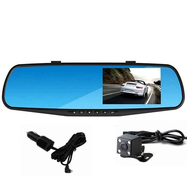 ADDKEY Full HD 1080P Car Dvr Camera Auto 4.3 Inch Rearview Mirror dash Digital Video Recorder Dual Lens Registratory Camcorder