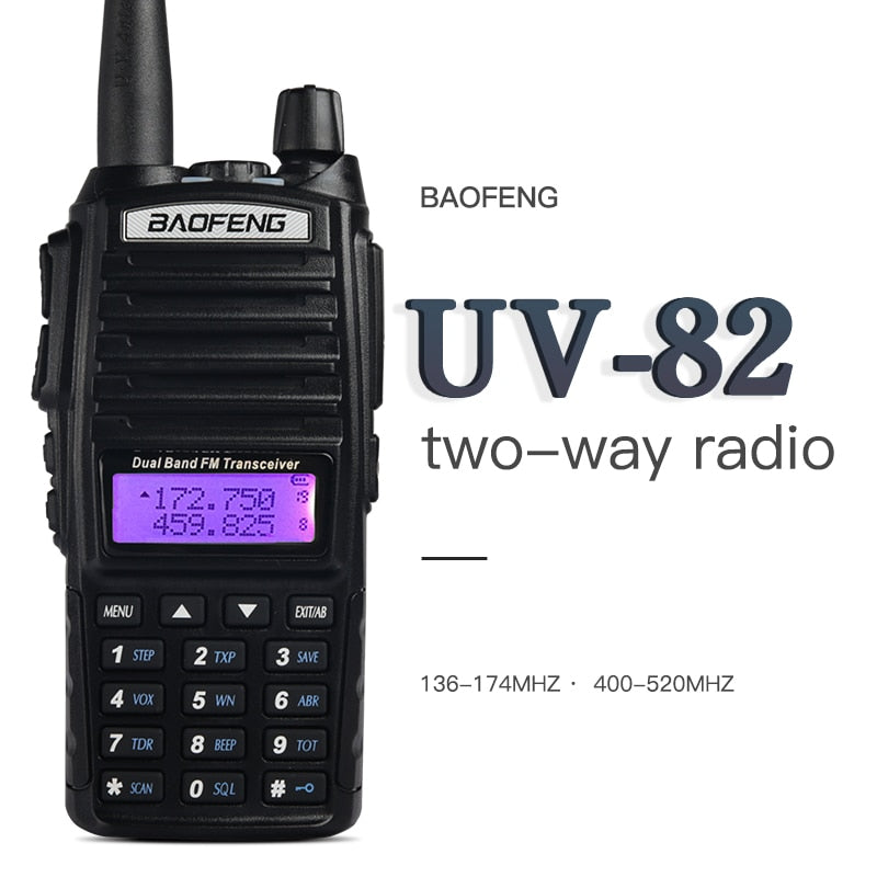 Walkie Talkie BaoFeng UV-82 Dual-Band 136-174/400-520 MHz FM Ham Two Way Radio, Transceiver, Walkie Talkie