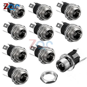 10PCS DC Power Connector pin 2.1x5.5mm Female Plug Jack + Male Plug Jack Socket Adapter PCB Mount DIY Adapter Connector 2.1X5.5