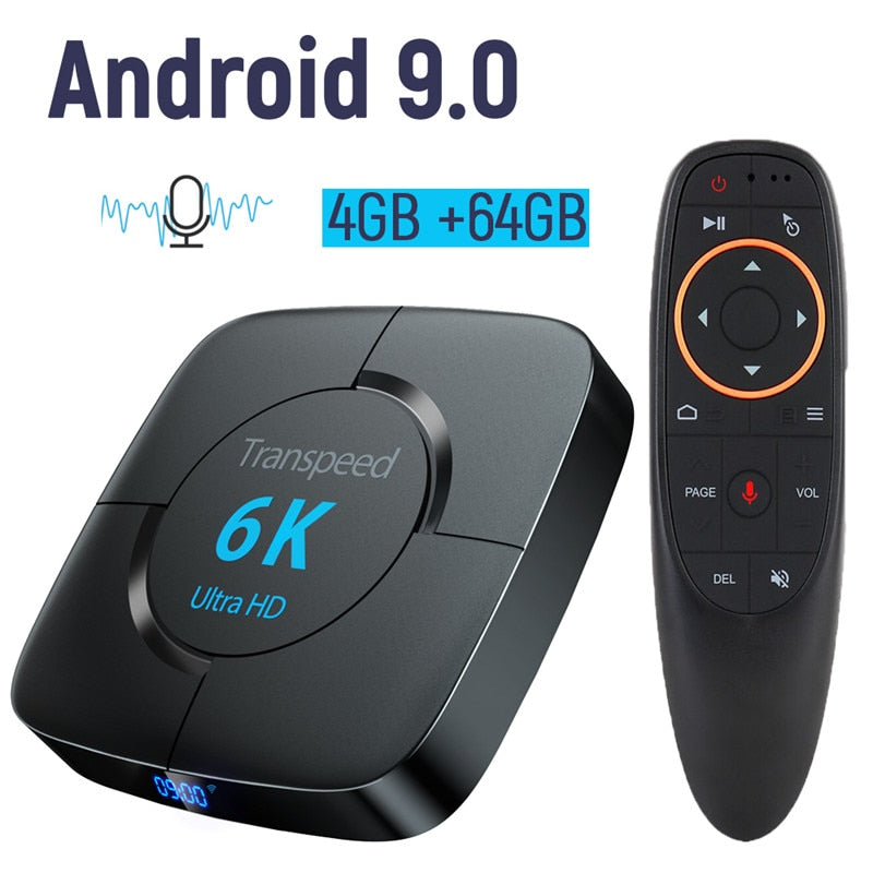 Android 9.0 4G 64G TV BOX 6K Youtube Google Assistant 3D Video TV receiver Wifi Bluetooth TV Box  Play Store Set top Box