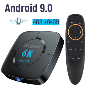 Android 9.0 4G 64G TV BOX 6K Youtube Google Assistant 3D Video TV receiver Wifi Bluetooth TV Box  Play Store Set top Box
