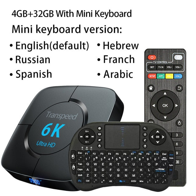 Android 9.0 4G 64G TV BOX 6K Youtube Google Assistant 3D Video TV receiver Wifi Bluetooth TV Box  Play Store Set top Box