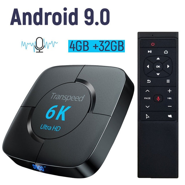 Android 9.0 4G 64G TV BOX 6K Youtube Google Assistant 3D Video TV receiver Wifi Bluetooth TV Box  Play Store Set top Box