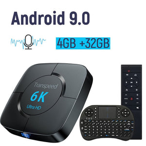 Android 9.0 4G 64G TV BOX 6K Youtube Google Assistant 3D Video TV receiver Wifi Bluetooth TV Box  Play Store Set top Box