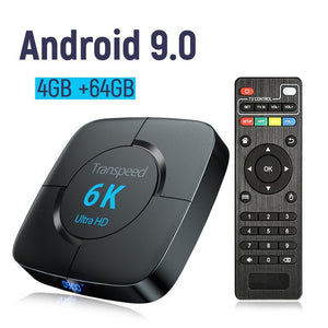 Android 9.0 4G 64G TV BOX 6K Youtube Google Assistant 3D Video TV receiver Wifi Bluetooth TV Box  Play Store Set top Box
