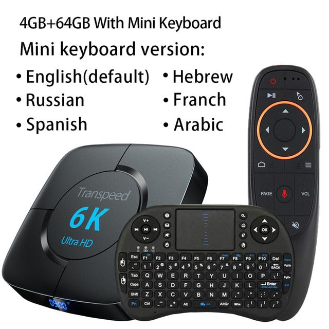 Android 9.0 4G 64G TV BOX 6K Youtube Google Assistant 3D Video TV receiver Wifi Bluetooth TV Box  Play Store Set top Box