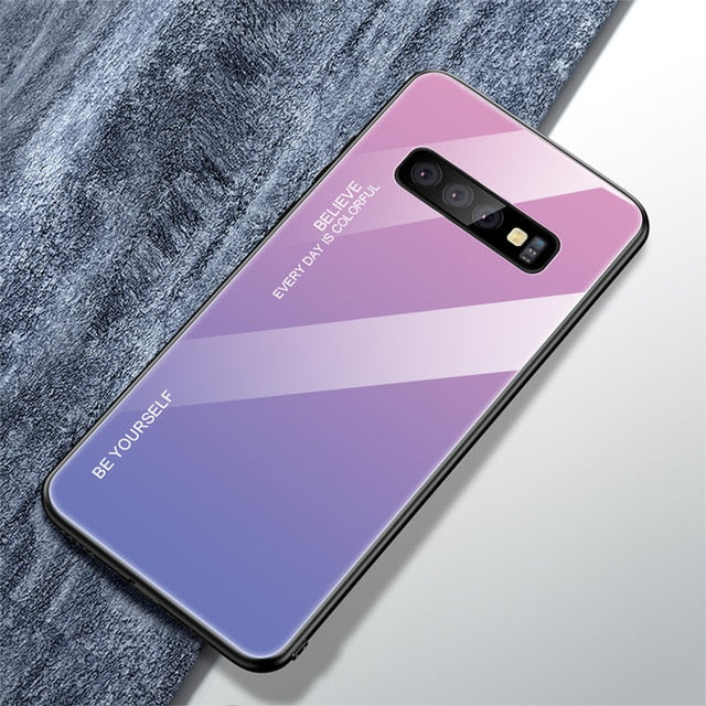 Color Case For Samsung Galaxy S10 S10e A9 A7 A8 A6 Plus 2018 A7 A5 J4 J6 Plus S9 S8 Plus Note 8 9 S20 Ultra Tempered Glass Cover