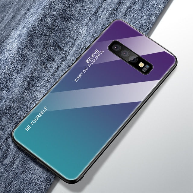 Color Case For Samsung Galaxy S10 S10e A9 A7 A8 A6 Plus 2018 A7 A5 J4 J6 Plus S9 S8 Plus Note 8 9 S20 Ultra Tempered Glass Cover