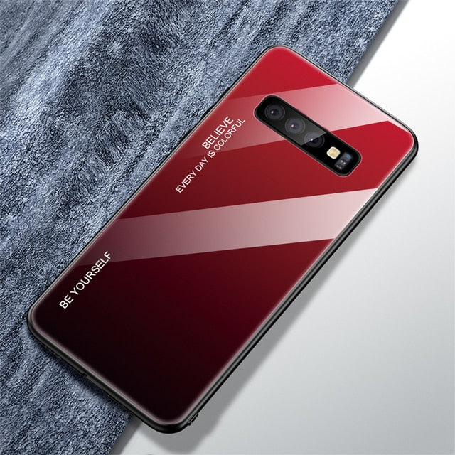 Color Case For Samsung Galaxy S10 S10e A9 A7 A8 A6 Plus 2018 A7 A5 J4 J6 Plus S9 S8 Plus Note 8 9 S20 Ultra Tempered Glass Cover