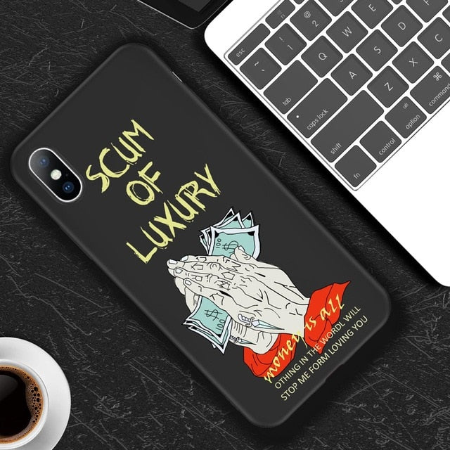 Lovebay For iPhone 11 Pro Max 6 6s 7 8 Plus X XR XS Max 5 5s SE Phone Case Cartoon Statue Abstract Art Painted Soft TPU Shell