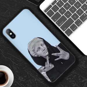 Lovebay For iPhone 11 Pro Max 6 6s 7 8 Plus X XR XS Max 5 5s SE Phone Case Cartoon Statue Abstract Art Painted Soft TPU Shell