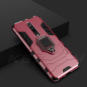 KEYSION Shockproof Armor Case For Redmi K20 K20 Pro Note 7 7a 6 8 Pro Stand Holder Car Ring Phone Cover for Xiaomi Mi 9T Pro Mi9 se CC9e Mi 8 lite A2 A3