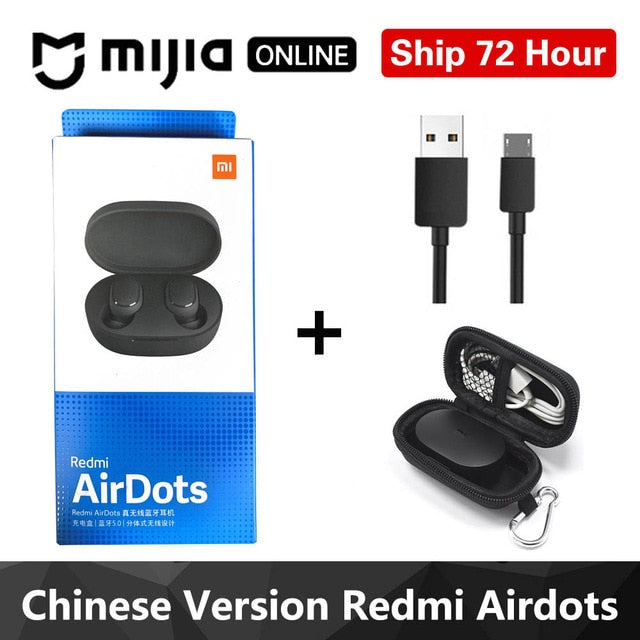 Xiaomi Redmi Airdots TWS Bluetooth 5.0  Earphone Stereo Wireless Active Noise Cancellation With Mic Handsfree Earbuds AI Control