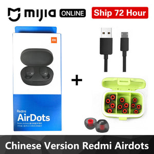 Xiaomi Redmi Airdots TWS Bluetooth 5.0  Earphone Stereo Wireless Active Noise Cancellation With Mic Handsfree Earbuds AI Control