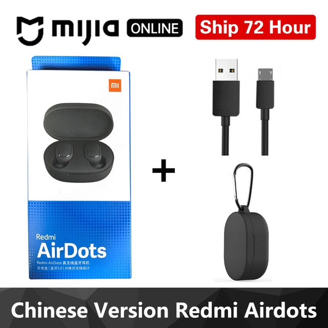 Xiaomi Redmi Airdots TWS Bluetooth 5.0  Earphone Stereo Wireless Active Noise Cancellation With Mic Handsfree Earbuds AI Control