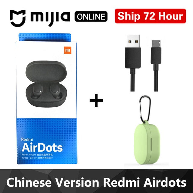 Xiaomi Redmi Airdots TWS Bluetooth 5.0  Earphone Stereo Wireless Active Noise Cancellation With Mic Handsfree Earbuds AI Control