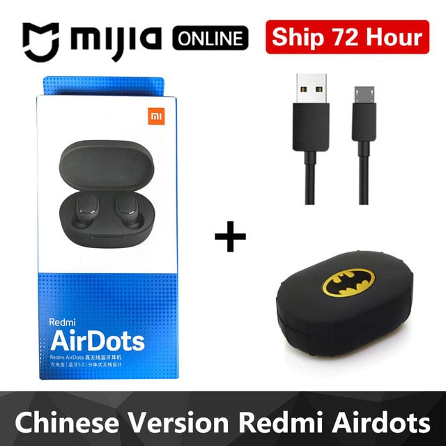 Xiaomi Redmi Airdots TWS Bluetooth 5.0  Earphone Stereo Wireless Active Noise Cancellation With Mic Handsfree Earbuds AI Control