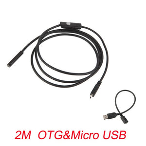 7mm Endoscope Camera Flexible IP67 Waterproof Micro USB Inspection Borescope Camera for Android PC Notebook 6LEDs Adjustable