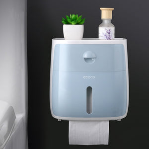 Waterproof Wall Mount Toilet Paper Holder Shelf for Toilet Paper Tray Roll Paper Towel Holder CaseTube Storage Box Tray