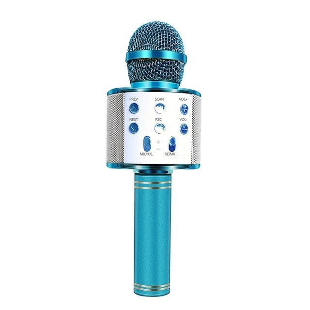 WS-858 Bluetooth Wireless Microphone Handheld Karaoke Mic USB Mini Home KTV For Music Playing Singing Speaker Player